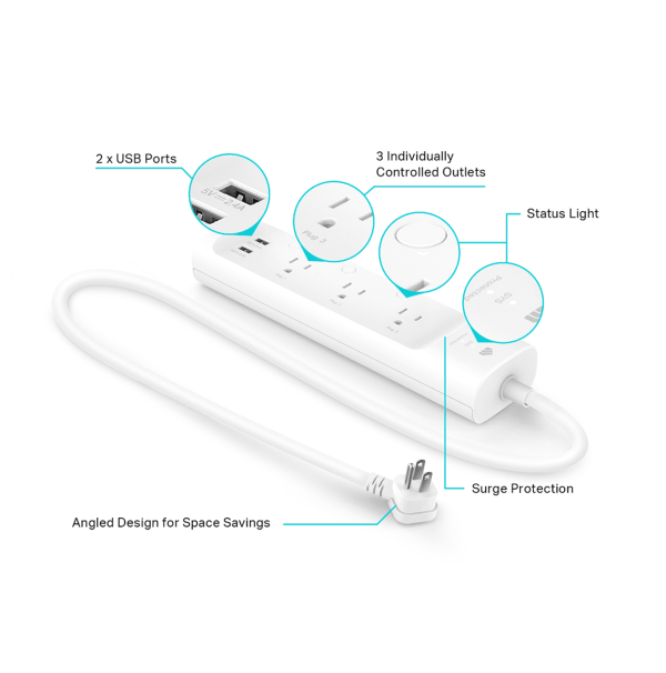 Regleta Wi-Fi, Kasa Smart de 3 salidas Marca: Tp-Link - Imagen 2