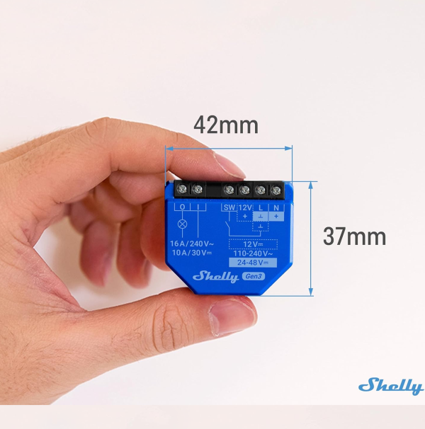 Relay Wi-Fi para controlar luces, portones o cerraduras. Marca Shelly 1 Gen 3 - Imagen 2